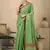Light green contrast weave pallu tissue silk saree with lining blouse