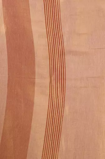 Peach contrast weave pallu tissue silk saree with lining blouse