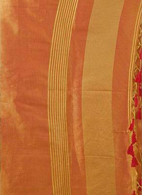 Kesar contrast weave pallu tissue silk saree with lining blouse 5