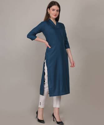 Rama simple plain and straight ruby cotton kurti 1