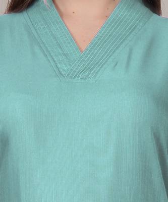 Aqua simple plain and straight ruby cotton kurti 4