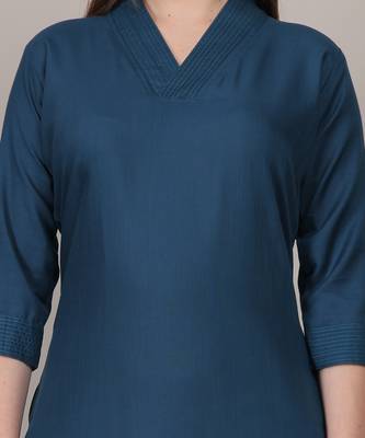 Rama simple plain and straight ruby cotton kurti 4