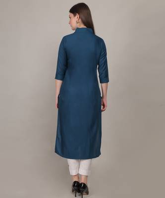 Rama simple plain and straight ruby cotton kurti 5