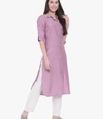 Lilac moti-beads handwork & straight verigan viscose silk kurti