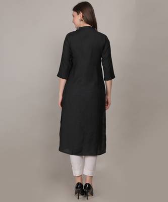 Black moti-beads handwork & straight vertigan kurti 5