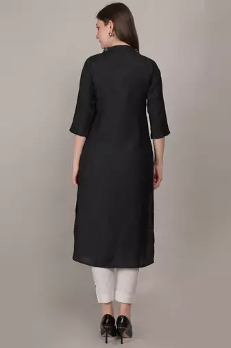 Black moti-beads handwork & straight vertigan kurti