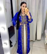 SALE New Wedding Moroccan Dubai Kaftan Arabic Abaya Dress Very Fancy Long Gown 