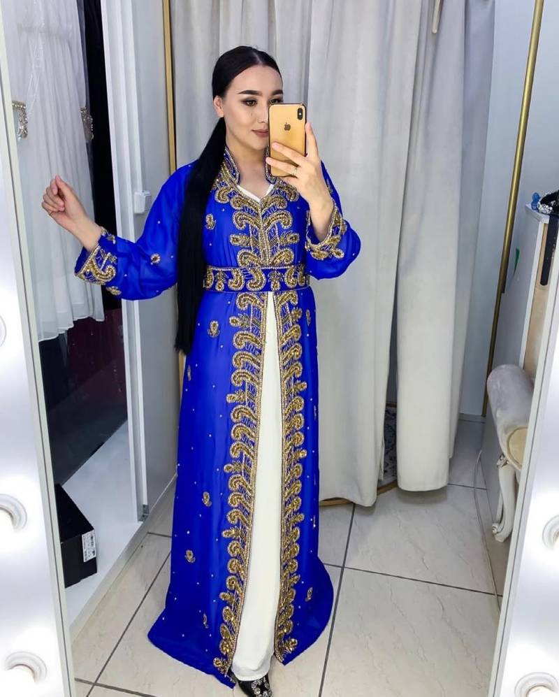 SALE New Wedding Moroccan Dubai Kaftan Arabic Abaya Dress Very Fancy Long Gown 