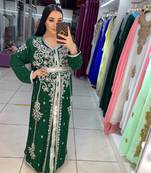 SALE New Wedding Moroccan Dubai Kaftan Arabic Abaya Dress Very Fancy Long Gown 