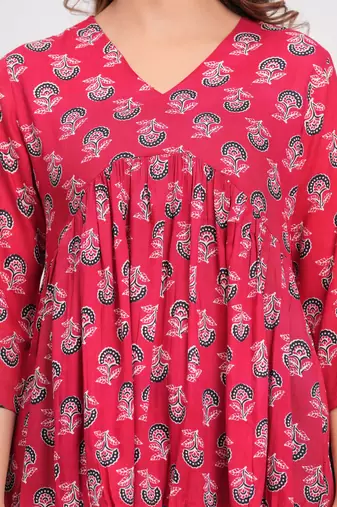 Handmade jaipuri artisans block printed rayon fabric designer tops & tunics