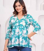 Jaipuri block printed rayon fabric tops tunics bottom wear jeans