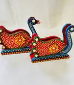 Handcrafted Paper Mâshee  Swan Tissue Paper Holder with Heavy Stone Work – Ethnic Tabletop Décor"