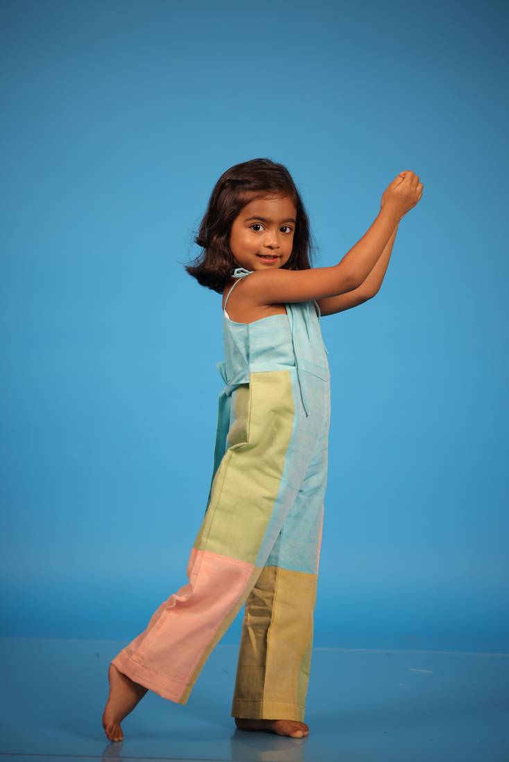 Blue shades of candy jumsuit for kids girls