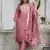 Gajri color silk blend ethnic embroidered readymade salwar kameez