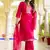 Pink color silk blend embroidered readymade salwar kameez