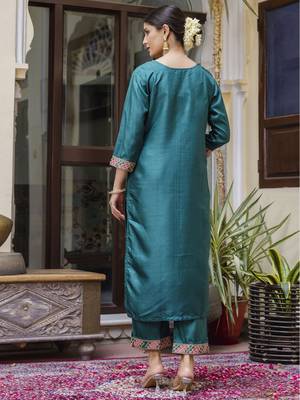 Rama color silk blend ready to wear women's kurta set 2