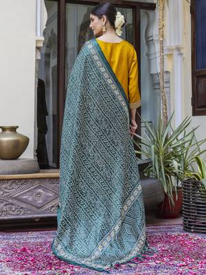 Yellow color silk blend ready to wear women's kurta set 2