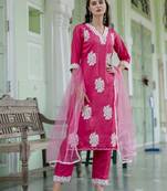 Pink color silk blend ethnic ready to wear women's kurta set