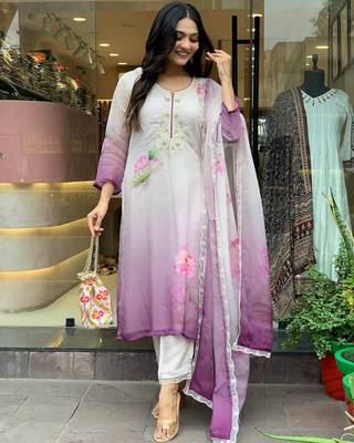Purple color tebby silk fabric readymade salwar kameez for rich ethnic looks 1