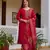 Red color viscosee chanderi fabric partywear readymade kurta set
