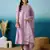 Purple color silk blend fabric partywear readymade kurta set