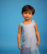 Shades of blue block  cotton dress