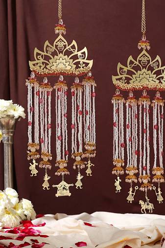 7 vachan symbols with lotus flat kaleere - set of 2 pieces