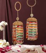 7 vachan meenakari kaleere - set of 2 pieces