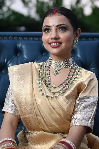Pearl twirl full set with long necklace, choker, earrings, maangtikka, bracelet, ring & waistbelt