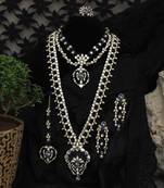 Blue hues full set with choker, long necklace, earrings, bracelet & 2 rings