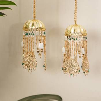 Golden disk with twinkling stars mini kaleere green 1