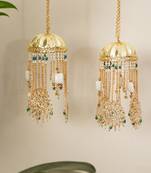 Golden disk with twinkling stars mini kaleere green