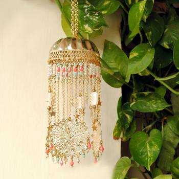 Golden disk with twinkling stars mini kaleere pink 4