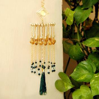 Ghunghroo and tassel mini kaleera green 1