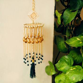 Ghunghroo and tassel mini kaleera green 2