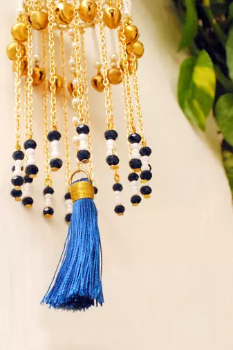 Ghunghroo and tassel mini kaleera blue