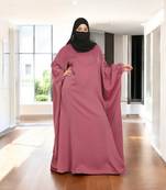 Pink kaftan abaya with elasticated sleeves