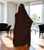 Brown one piece jilbab with adjustable nose piece