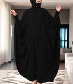 Black front open abaya kaftan