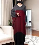 colour blocked kaftan abaya in free size