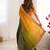 Yellow chinon silk thread with sequin lace work saree with unstitched blouse