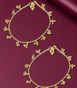 Gold plated thin bell anklet