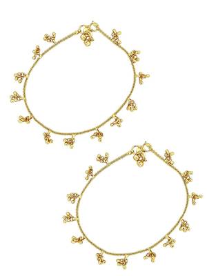 Gold plated thin bell anklet 3