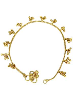 Gold plated thin bell anklet 4