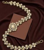 Gold plated stone studded matha patti