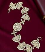 Gold plated kundan studded matha patti