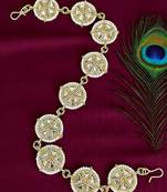 Gold plated stone studded circle shape matha patti