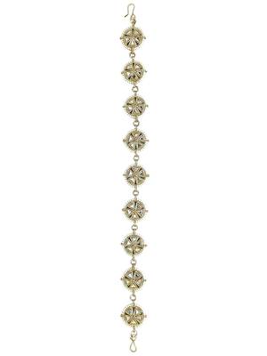 Gold plated stone studded circle shape matha patti 2