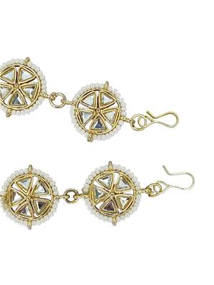 Gold plated stone studded circle shape matha patti 4