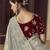 Grey georgette party wear saree with blouse fabric 